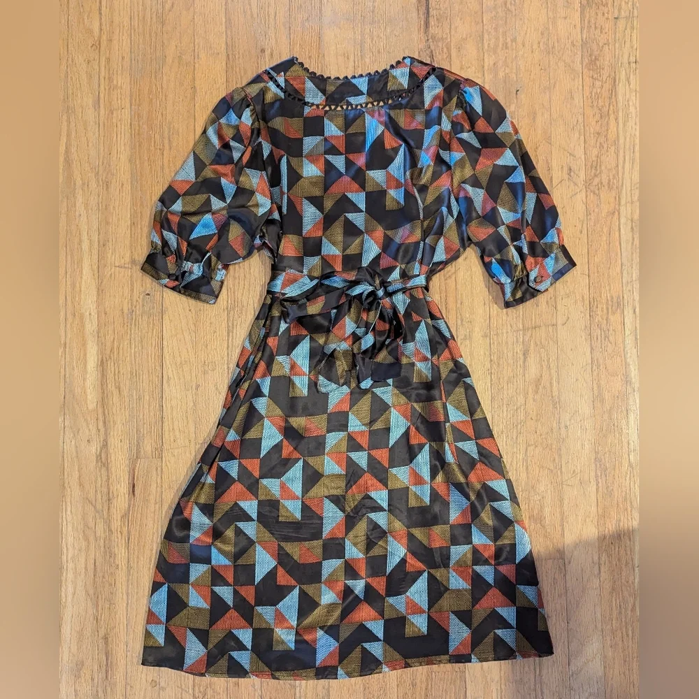 Vertigo Paris Geometric Dress - Black, Brown, Blue, Red - Picture 2 of 8